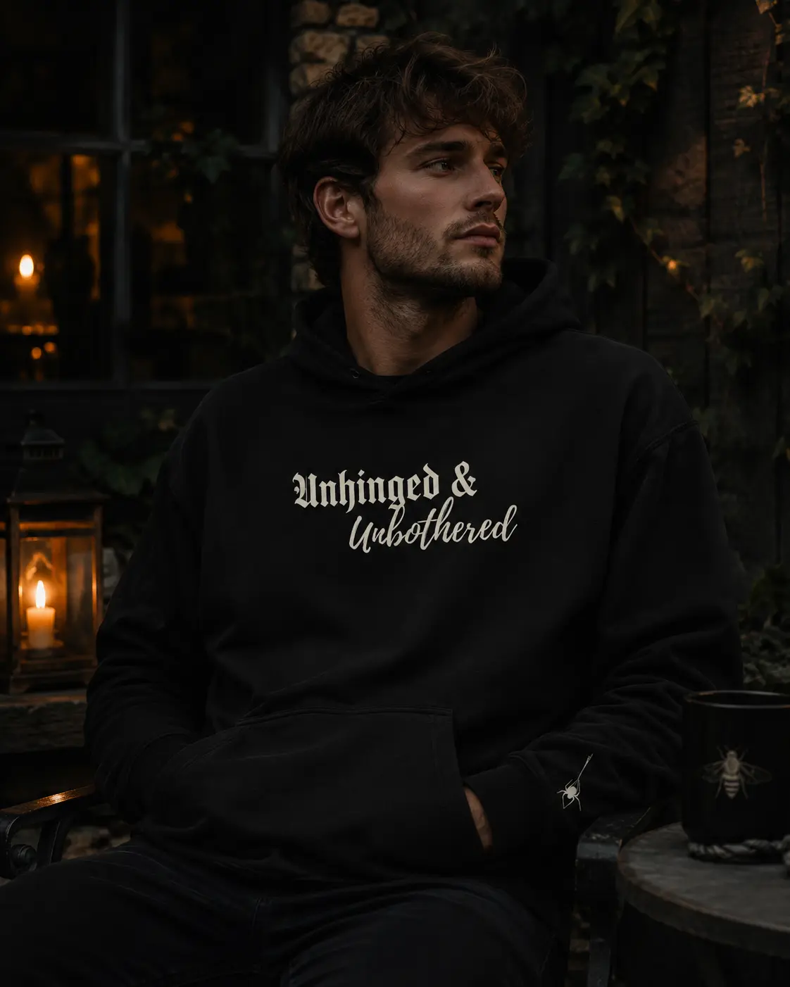 Unhinged & Unbothered Logo Hoodie | Script Logo Sweatshirt