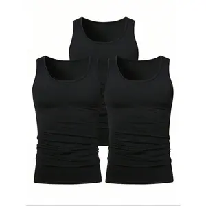 Men's Solid Tank Top, Casual Comfy Breathable Sleeveless Top for Daily Wear, Men's Clothes for Summer, Vest Gamis, Sleeveless Tank TopsGift