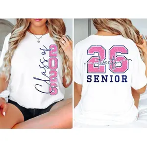 Class of 2026 Senior Glitter  | 26 Twenty Graduation Tee Cotton T-Shirt