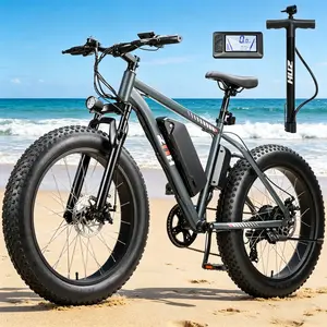 Grey ZNH Adult Electric Mountain  | 1000W Peak Motor, 25MPH Top Speed, 80 Miles Long Range, 24×4" Fat Tire, 48V 15AH Battery, Front Suspension, 7-Speed Gears, Disc Brake, UL2849 Certified outdoorfun bikes