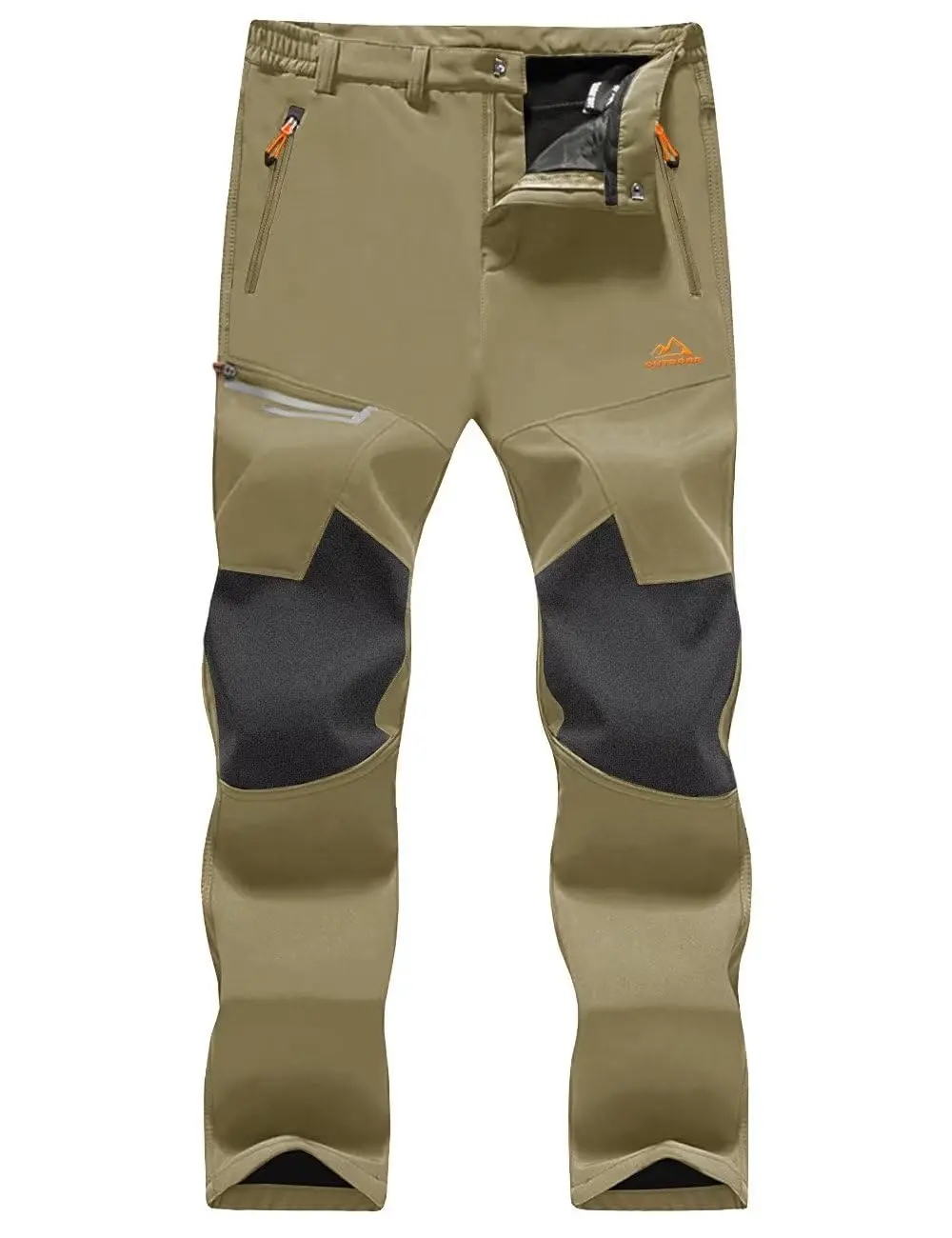 Men's Winter Pants Fleece Lined Ski Snow Pants Water Resistant 4 Zip Pockets Outdoor Pants