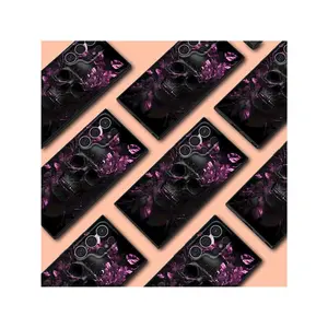 Case For SAMSUNG Galaxy S25 Ultra With A Skull Pattern, Made Of Matte Black Soft TPU, Compatible With Models S22, S20 Ultra, A05, S21+, A72, A06, S24 Plus, A53, S20, S21 Ultra, S24 Ultra, A14, S25, A15, A54, A16, S21, A15, A55, S21 FE, S23+, A52, A52.