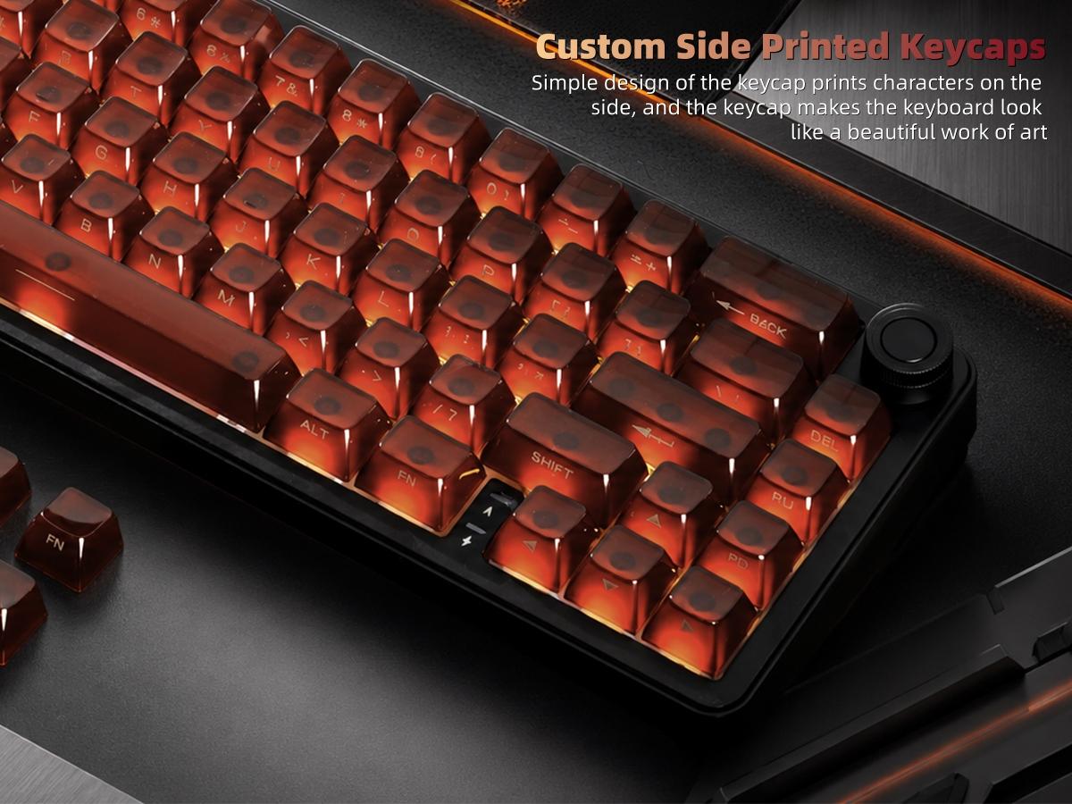 Womier Cute Jelly Keycaps , Transparent Clear Custom Key Cap Set for All US Layout Cherry MX, Mechanical Keyboards Womier Cute Jelly Keycaps , Transparent Clear Custom Key Cap Set for All US Layout Cherry MX, Mechanical Keyboards