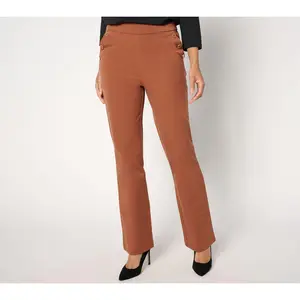 Isaac Mizrahi Live! Regular 24/7 Stretch Bootcut Pants w/ Buttons