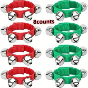Christmas Bell Bracelet, 8 Counts/set Party Bell Bracelet, Holiday Rhythm Instrument, Music & Celebration Gift Decoration