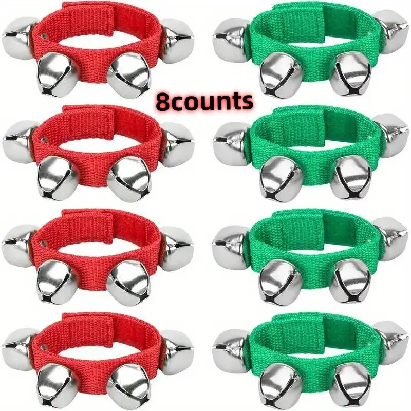 Christmas Bell Bracelet, 8 Counts/set Party Bell Bracelet, Holiday Rhythm Instrument, Music & Celebration Gift Decoration
