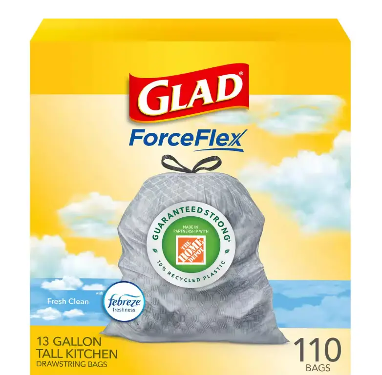 Household 13 Gal. ForceFlex Tall Kitchen Drawstring Trash Bags with Febreze Fresh Clean Scent (110-Count)