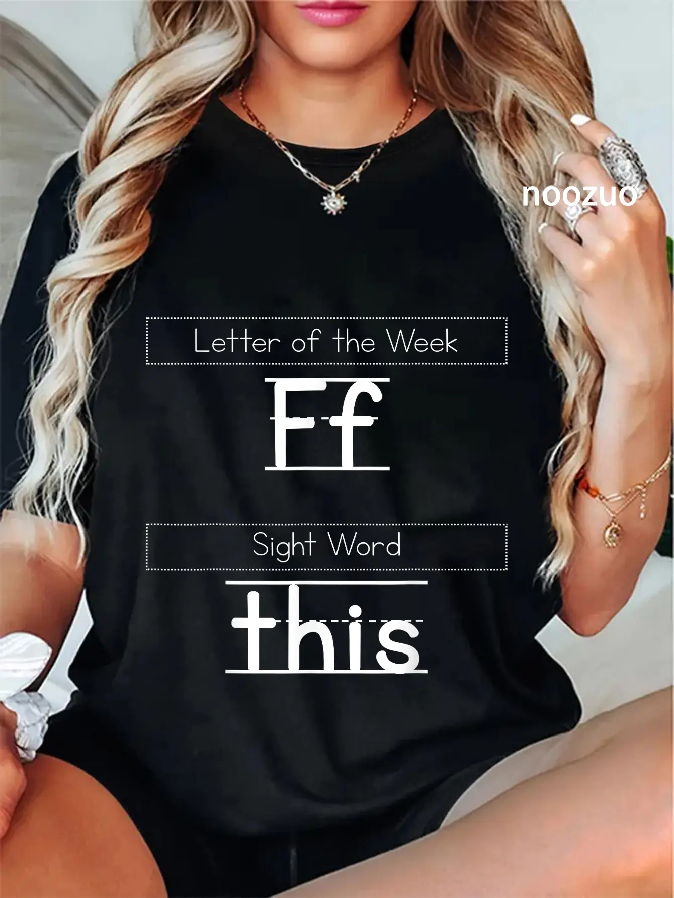 100% Cotton Unisex Letter Of The Week Ff Sight Word This Grammar Teacher T-Shirt