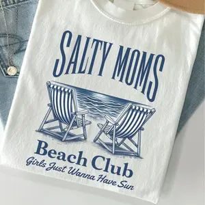 Salty Moms Beach Club ~ Unisex Apparel Printed In The USA! T-Shirt
