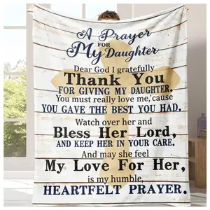 Children's Day Religious Prayer Blanket for Daughter, Rustic Wood Cross Soft Throw, Birthday Holiday Gift for Little Girl, Special Presents for Daughter from Parents Suitable as a gift sizes 60*80,30*40 ,40*50 50*60