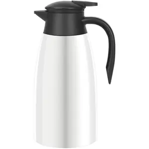 70oz Thermal Coffee Carafe Insulated Coffee Thermos Airpot, Stainless Steel Coffee Carafes Urn For Keeping Hot, Double Walled Insulated Vacuum Flask, Hot Beverage Drink  Coffee Dispenser, White