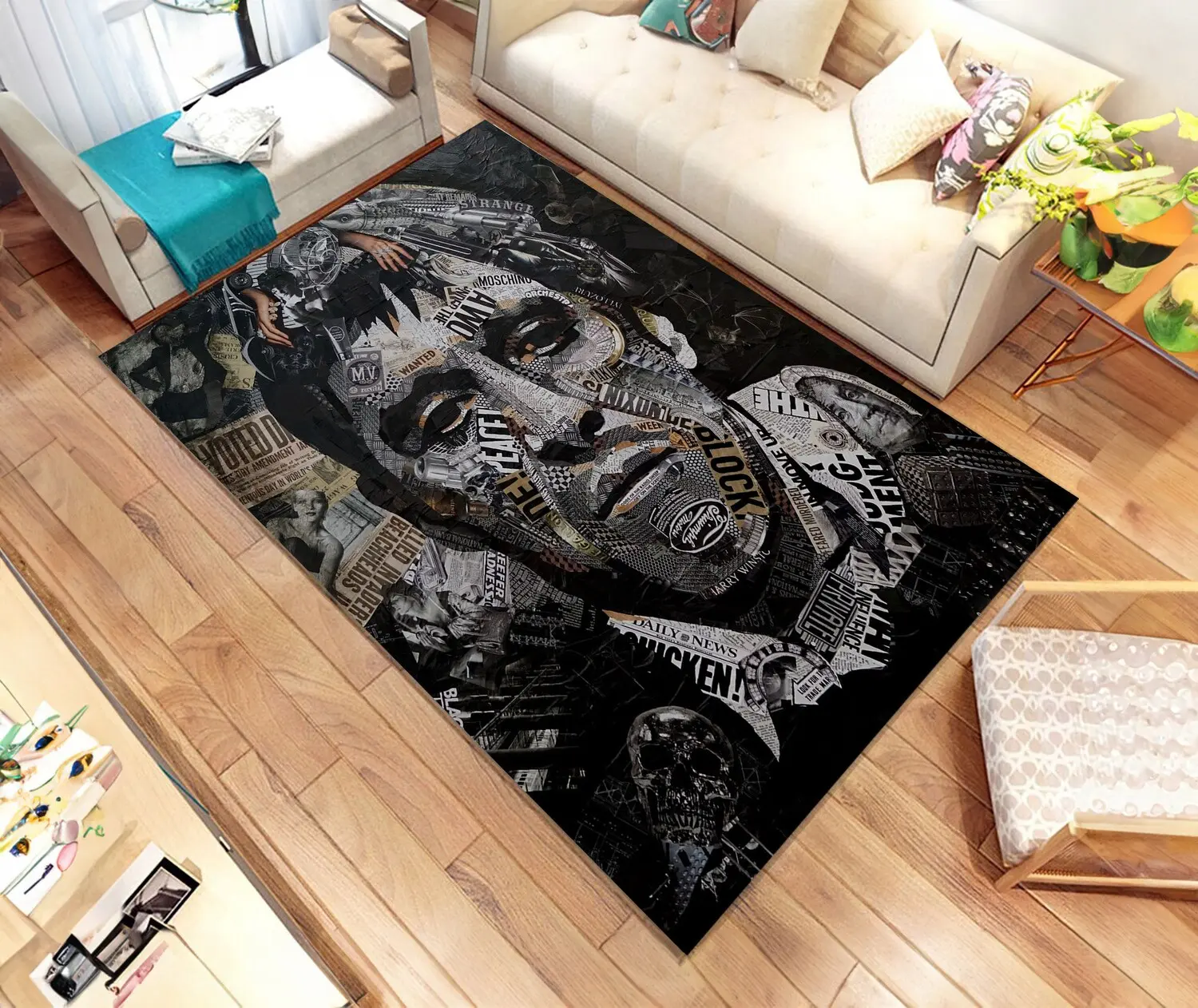 Scarface Rug, Tony Montana Rug, Mafia Rug, Gangster Rug, Lilac Rug,Office Rug,Custom Rug,Popular Rug,Cheap Rug,Living Room,Personalized Gift