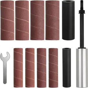 Hand-Held Drum Spindle Sander for Woodworking Rubber Sanding Drum for Drill Silvery