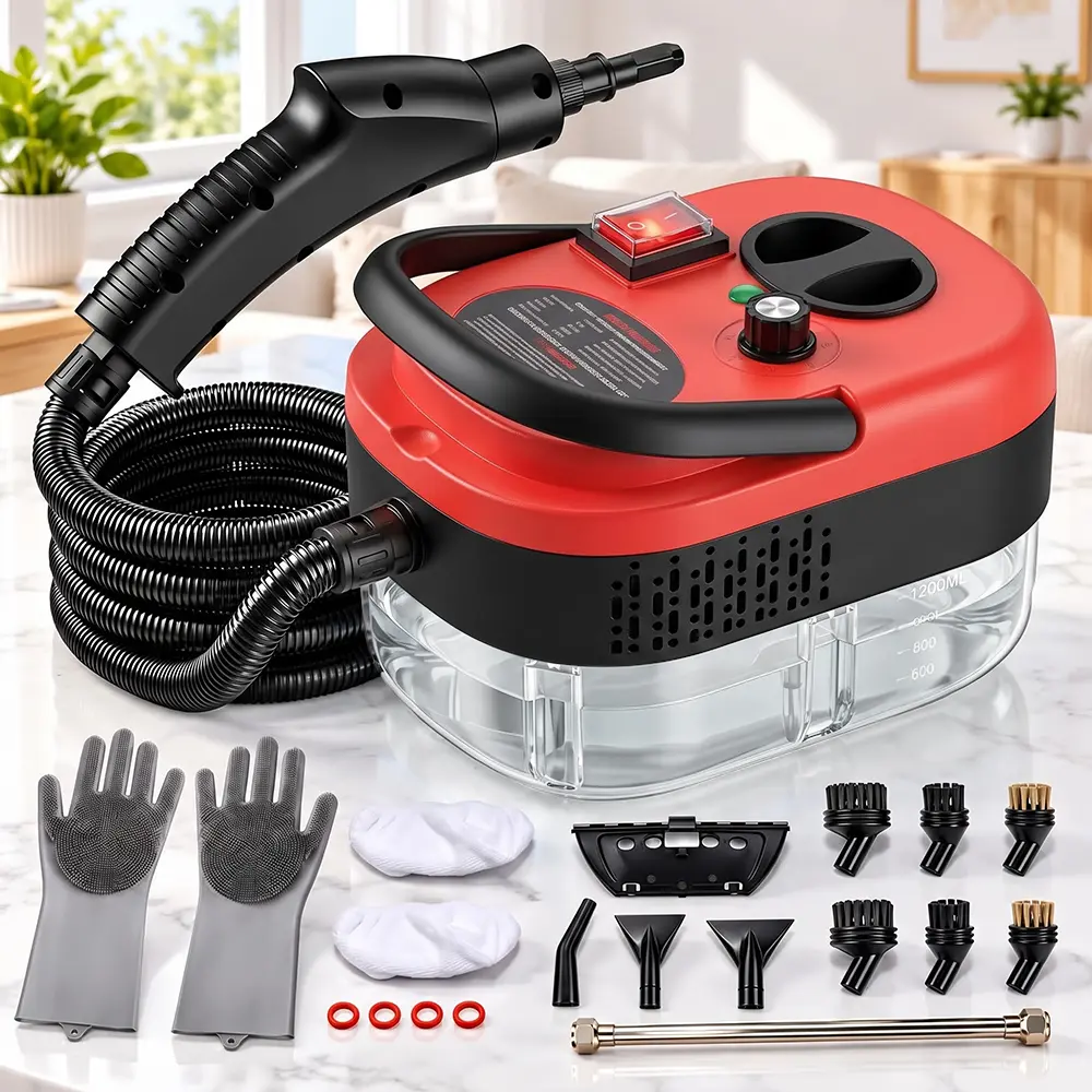【Black Friday】 2500W Portable Handheld Steam Cleaner for House, High-Temperature Pressurized 110V US Plug Home Cleaning Machine with Multi Brush Heads for Car Washing, Kitchen