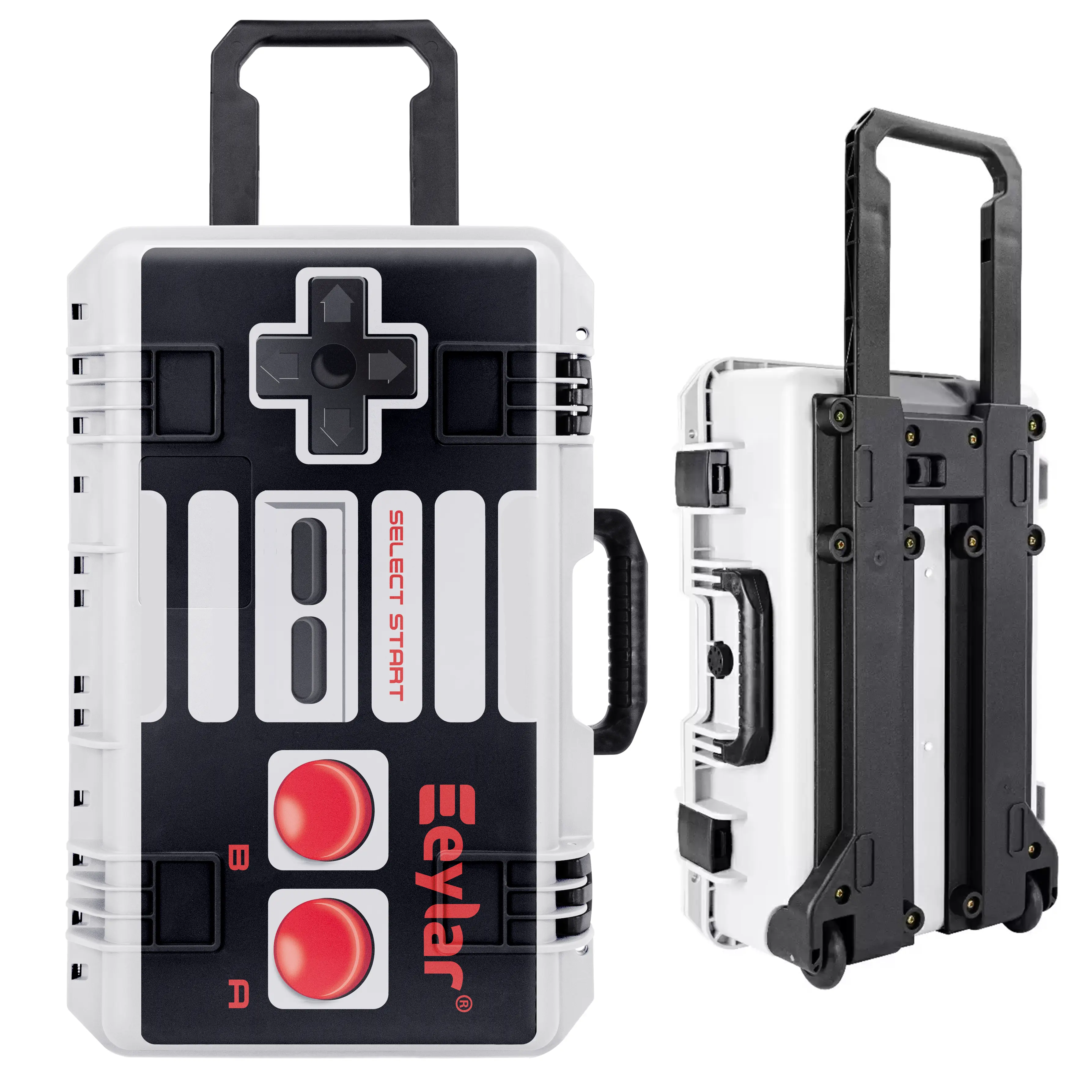 Eylar Retro Controller UV Print 22 Inch Intact Premium Series Hard Rolling Carry-On Travel Hard Case for Equipment Tools & Cameras Lightweight Durable Design with Foam Polar White