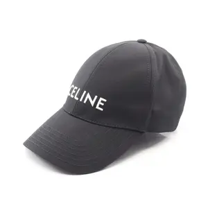 Pre-owned Celine Cotton Small Leather Goods Logo Embroidery Baseball Cap