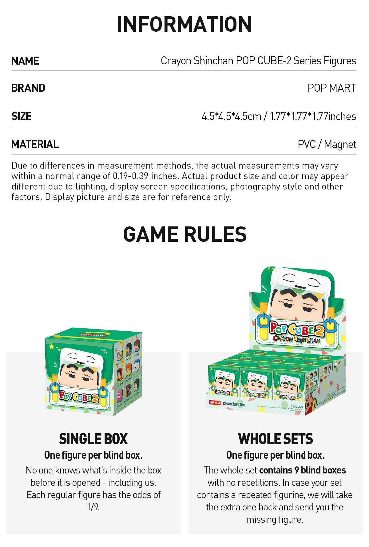[Spanish] – 【Nuevo - Almacén en EE. UU.】POP MART Crayon Shinchan POP CUBE-2 Series – Figuras | Caja Sorpresa