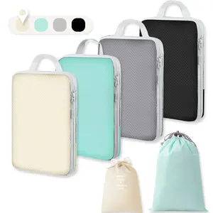 6pcs Compression Packing Cubes for Travel, Compressible Expandable Luggage Organizer, Handy Clothes Organizer for Suitcase, Travel Essentials