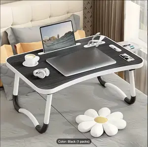 Large Multi-Functional Laptop Bed Table for Your Convenience Black Color 1 Pack with Foldable Legs and Stable Design for Home Office Setup No Warranty