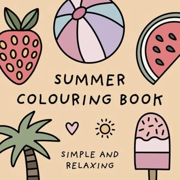 Unisex Summer Colouring Book - Simple Designs, Bold Artwork, Promotes Relaxation, Enhances Creativity, Ahmer Adult Coloring Books for Kids & Adults, Toys & Hobbies Educational Arts & Crafts Activity
