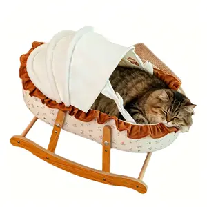 Cat Bed, Can Accommodate 16 lb Detachable Cat Beds for Indoor Cats, Foldable Sunshade 22 inch Cats Condo, All Season