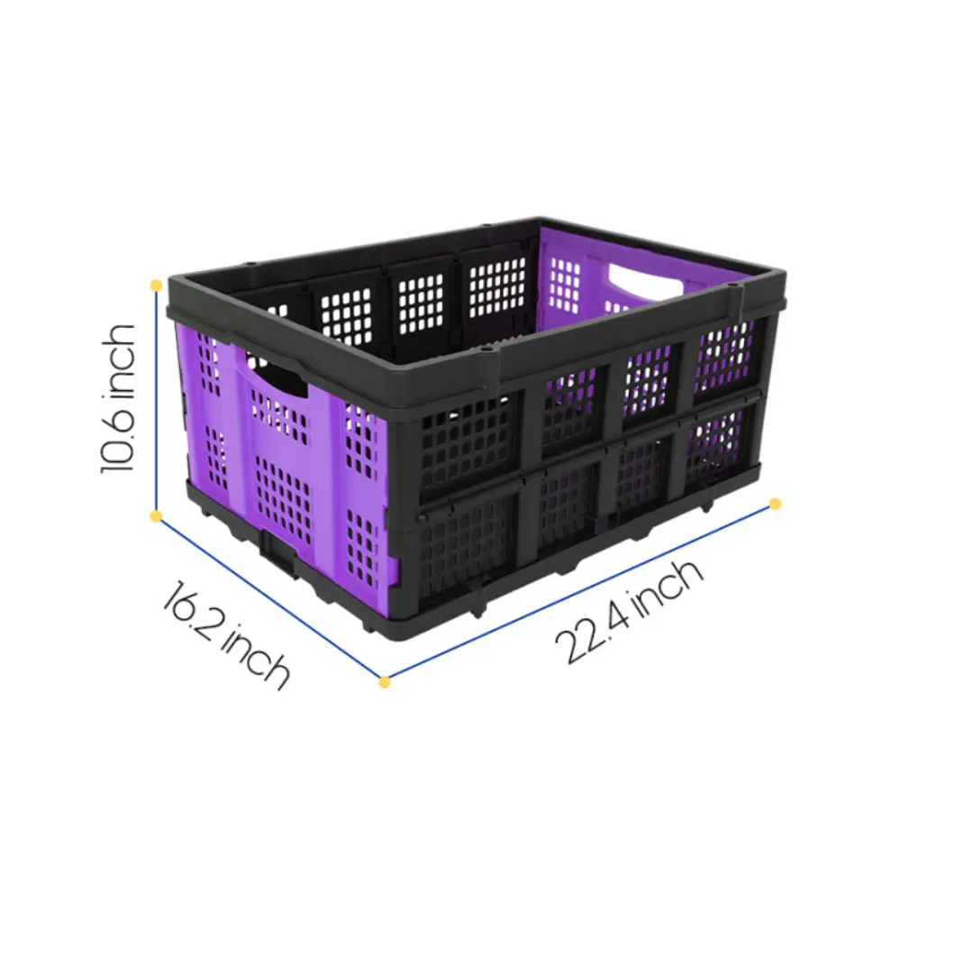 62L Portable Collapsible Storage Crate（Purple）