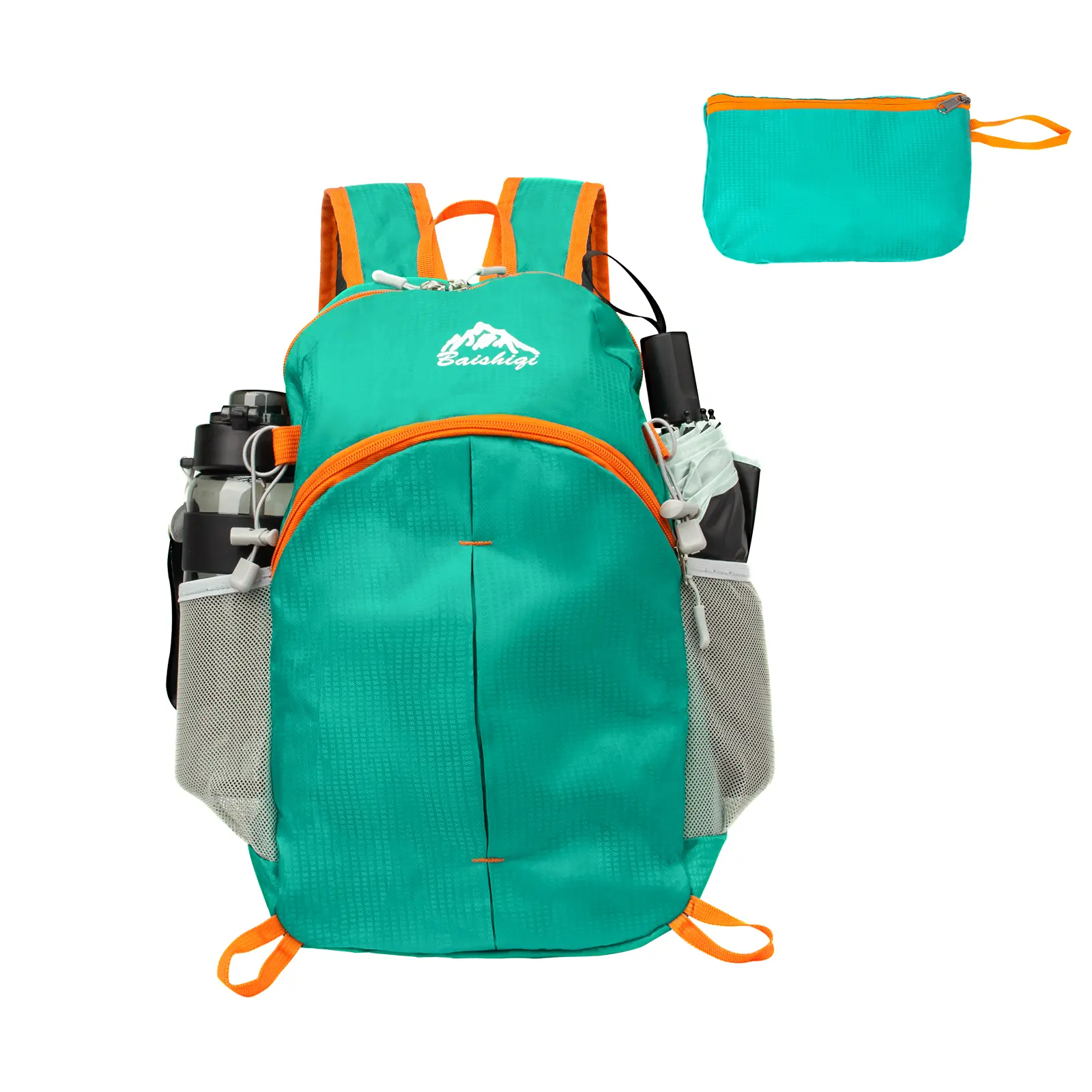 Foldable Outdoor Backpack by Brand - Ultra Lightweight 420D Water-Resistant Nylon, Large Capacity, Shock-Absorbing Breathable Straps for Hiking and Travel