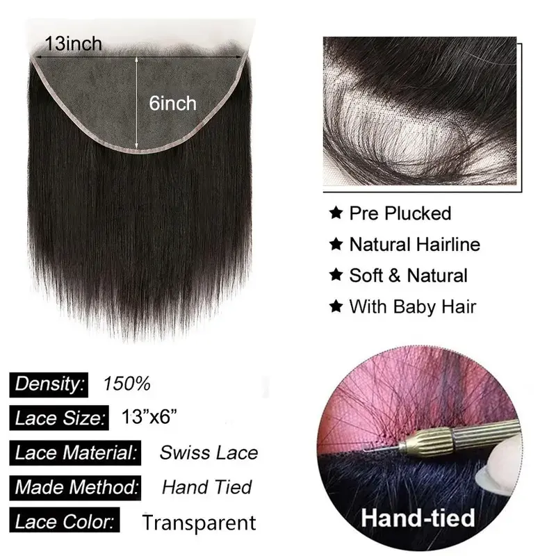 2026 NEW Straight 4x4 5x5 6x6 Lace Closure Human Hair Transparent   13x4 13x6 Lace Frontal Human Hair Ear to Ear Frontal Extensions