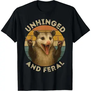 Unhinged And Feral Possum Trashy Vintage Funny T-Shirt