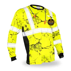 KwikSafety UNCLE WILLY'S WALL Safety Shirt (Limited Edition Camo) Class 3 Long Sleeve Menswear ANSI OSHA Hi Vis Crewneck - Model No.: KS4406