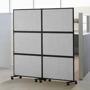 【DealsForYouDays】VEVOR Acoustic Room Divider,  , 2 Pack Office Partition Panel, Freestanding Office Divider Wall Partition Wall with Polyester & 45 Steel Cubicle Wall Reduce Noise and Visual Distractio, Light Gray