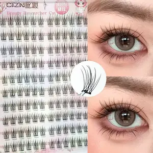 lash clusters-Korean Style Cat Eye False Eyelashes 120 Clusters - DIY Volume Wispy Individual Lashes, Natural 3D Effect Dense C-Curve, Segmented Lash Extensions for Beginners, 11-13mm 10-12 Rows ！