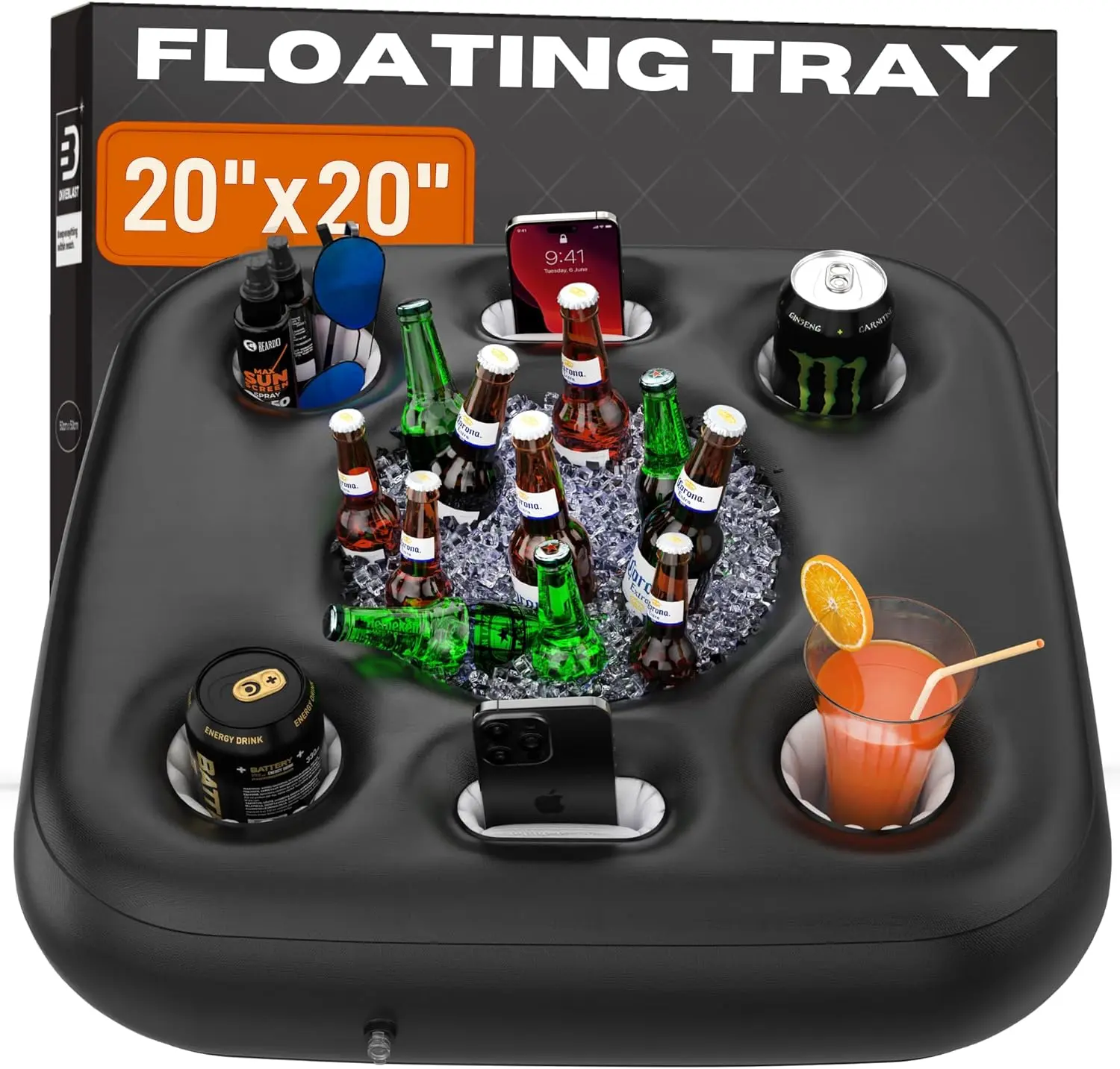 Floating Cooler for Pool, Lake, River & Kayak - Holds Up to 24 Cans with Ice - Leakproof Insulated Cooler for River Floating