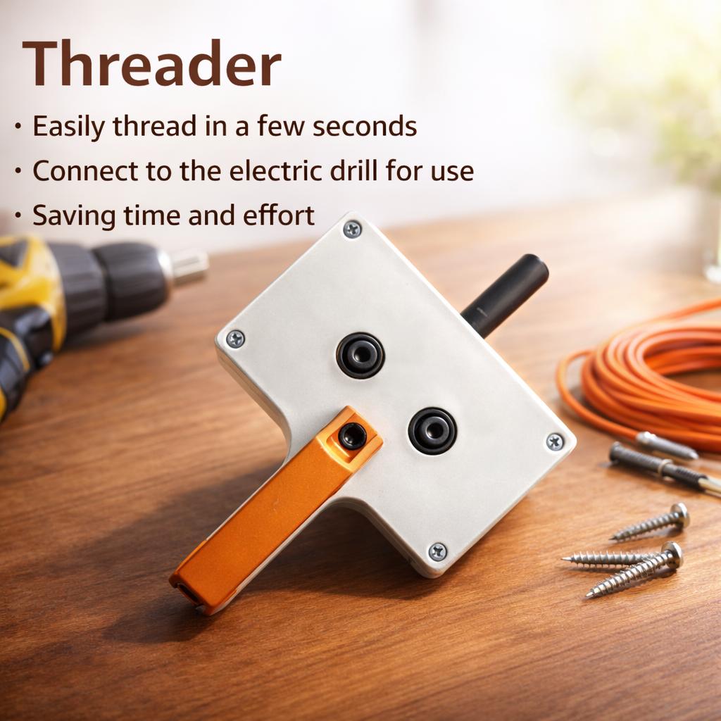 Efficient Cable Pulling Tool for Drill – Heavy-Duty Wire Puller for Conduit, 8mm Capacity Cable Feeding Tool for Electricians, Smooth Wiring Through Pipes & Tight Spaces