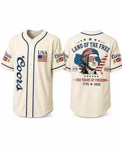 America 250 Baseball Jersey, USA 250th Anniversary Baseball Jersey, Patriotic “Land of the Free” Coors Shirt