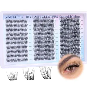 Natural Fluttering Eyelash Clusters, Anime Style Lashes, C Curl Individual Lash Extensions, DIY Home Application, 180 Pieces Set, Fluffy Lash Clusters