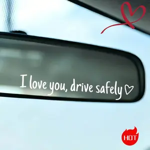 4PCS I Love You Drive Safely Decal Simple Design for Safe Driving Ideal for Drivers and Car Enthusiasts Vehicle Exterior Decoration Windshield Sticker 11x2cm