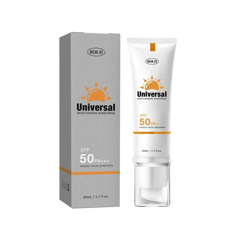 Soug Hydrating Sun Essence Face Sunscreen Cream - SPF 50+ Sunblock, Waterproof, Non-Sticky Lightweight, Hydrate, Moisturize, Sunburn Help, Single Item for Adults' Daily Facial Routine (Regular Edition)