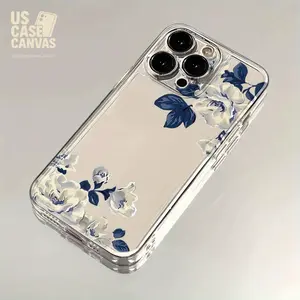 Space Shell Transparent Simple Flower TPU Anti-Fall Full Coverage Precision Protective Case for iPhone 16/16 Pro/16 Plus/16 Pro Max/15/15 Pro/15 Plus/14/14 Plus/14 Pro/14 Pro Max/13/13 Pro/12/12 Pro/12 Pro Max/11/11 Pro Mobile Phone Case