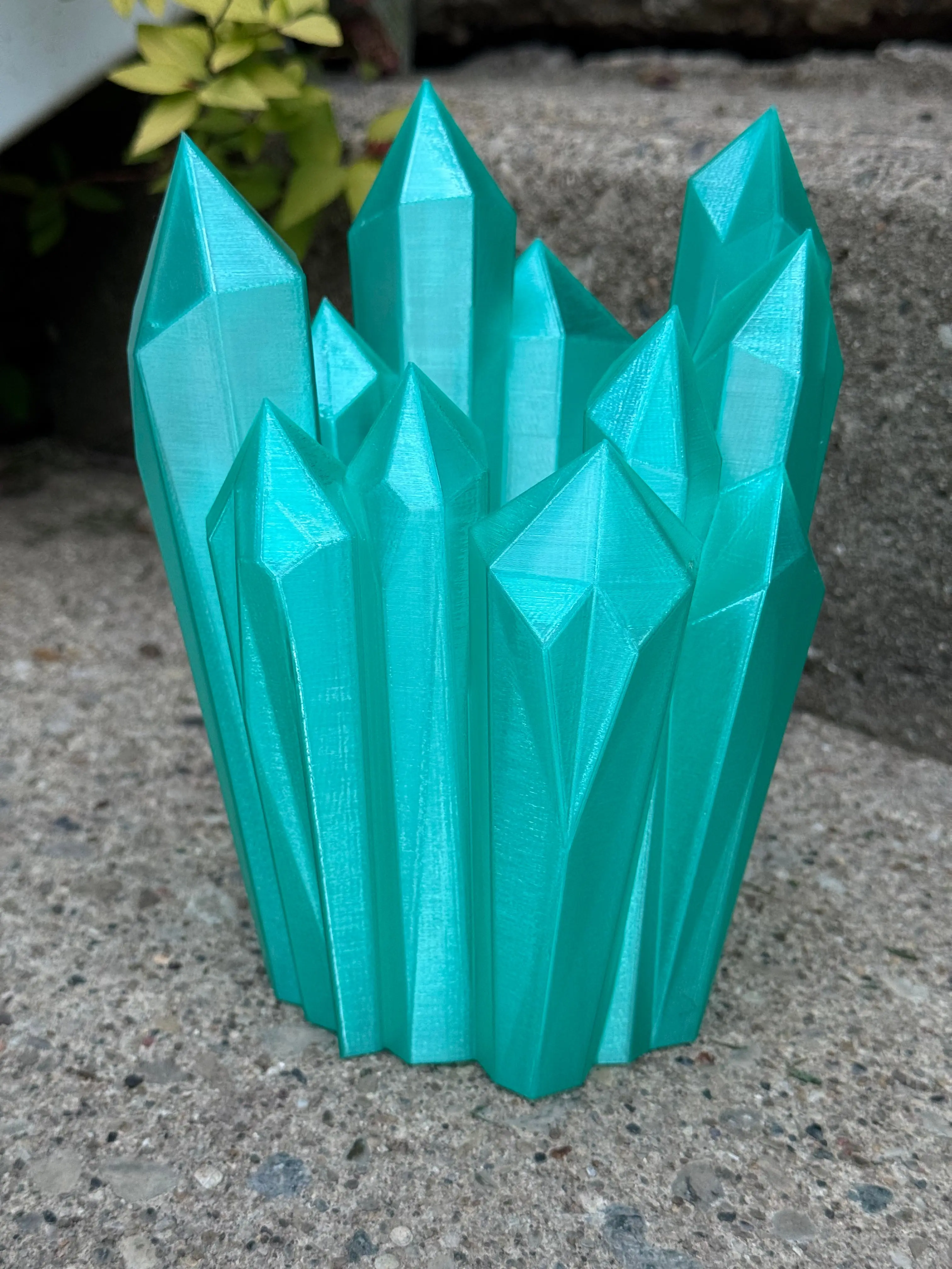 3D Printed Crystal Vase Planter - Translucent PETG