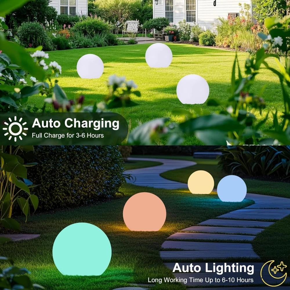 Solar Garden Ball Light Outdoor Glow Globe LED Waterproof Night Light with Remote Control for Party Holiday Decor Eco-friendly Solar Powered