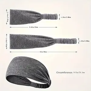 5 Pcs Workout Headbands for Women Non Slip Sport Sweatbands Elastic Yoga Hairbands for Fitness Running Athletic Moisture Wicking fits All Men and Women