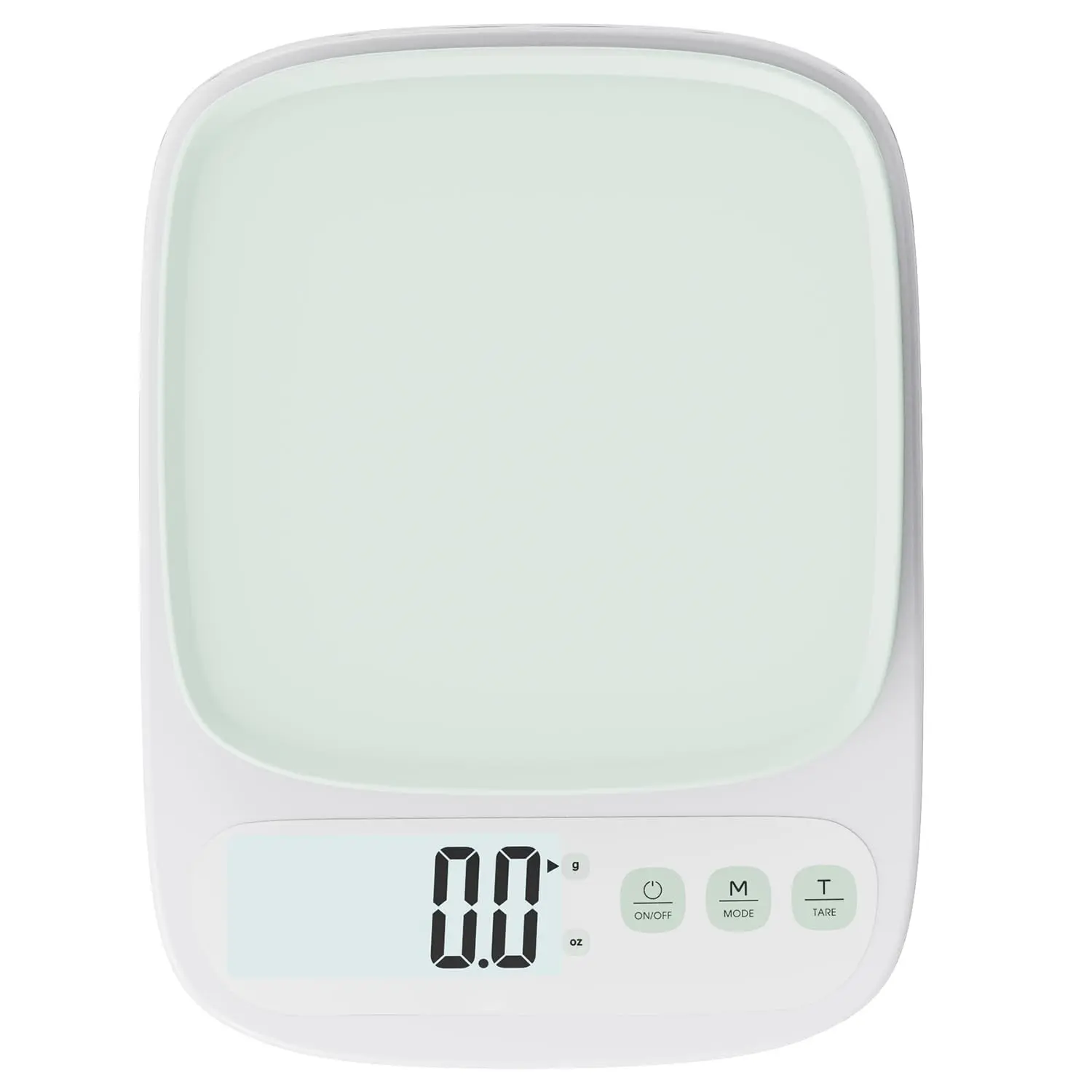 YRY Minimalist Precision Kitchen Scale - 22lbs (10kg) Capacity, 1g (0.035oz) Graduation, Large LCD Display, Tare Function, and ML Unit Green(10kg/1g)