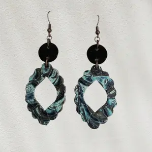 'Pixie' Turquoise Handmade Leather Earrings