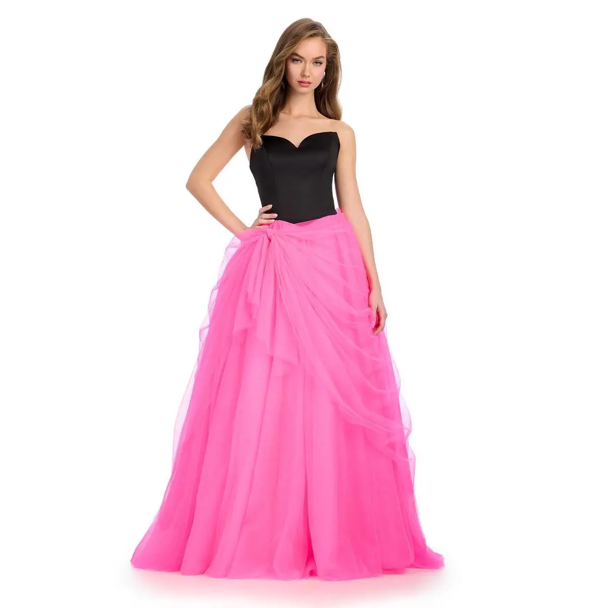 ASHLEYlauren Strapless Tulle Ball Gown Dress 11984