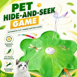 New Cat Bionic Hunting Electric Toy, Smart Sound Pet Interaction, 3 Whisker Wands, Relieves Boredom, Automatic Rotation Loop