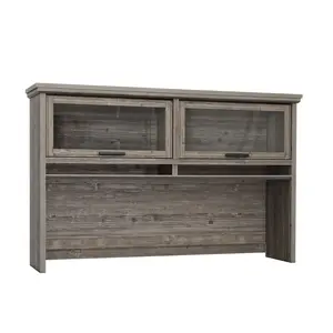 Aspen Post Storage Hutch with Glass Doors & Cubbyhole Storage for Home Office or Living Room