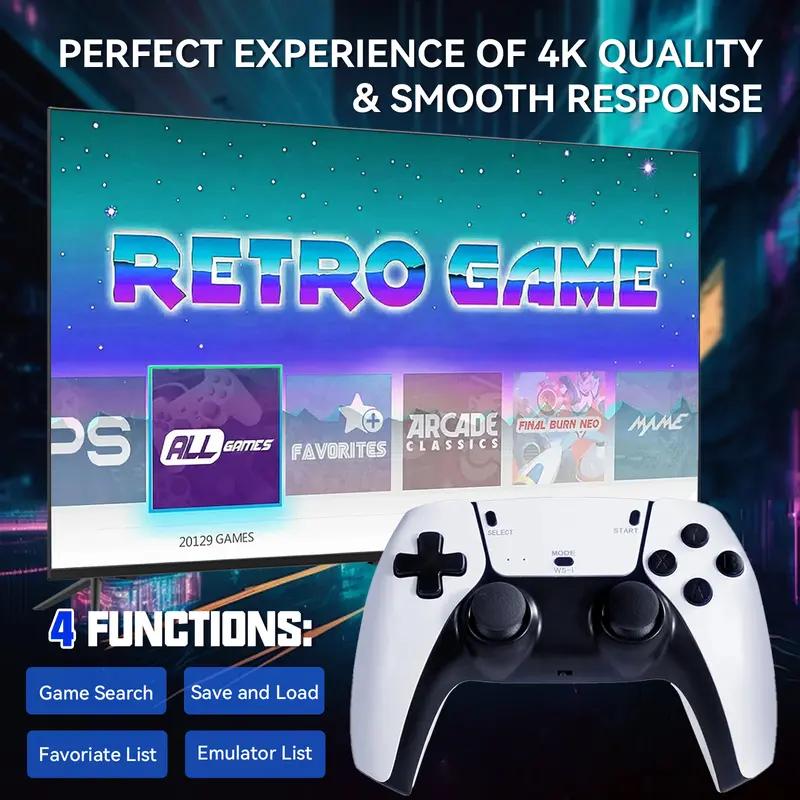 20000+ Games Wireless Retro Game Stick, Vintage Game Stick 4K HD Output System, 2.4G Wireless Controllers, 64GB TF Card for All Ages - Console,TikTokShopBlackFriday,Halloween Christmas New Year Gift