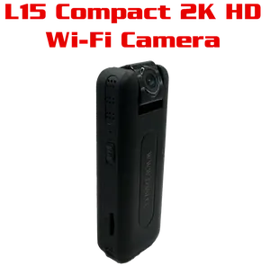 L15 2K WiFi Body Camera – Long Battery Life, Motion Detection, Night Vision, USB-C, Offline Use, App Optional, Wearable with Tripod Mount Audio Button