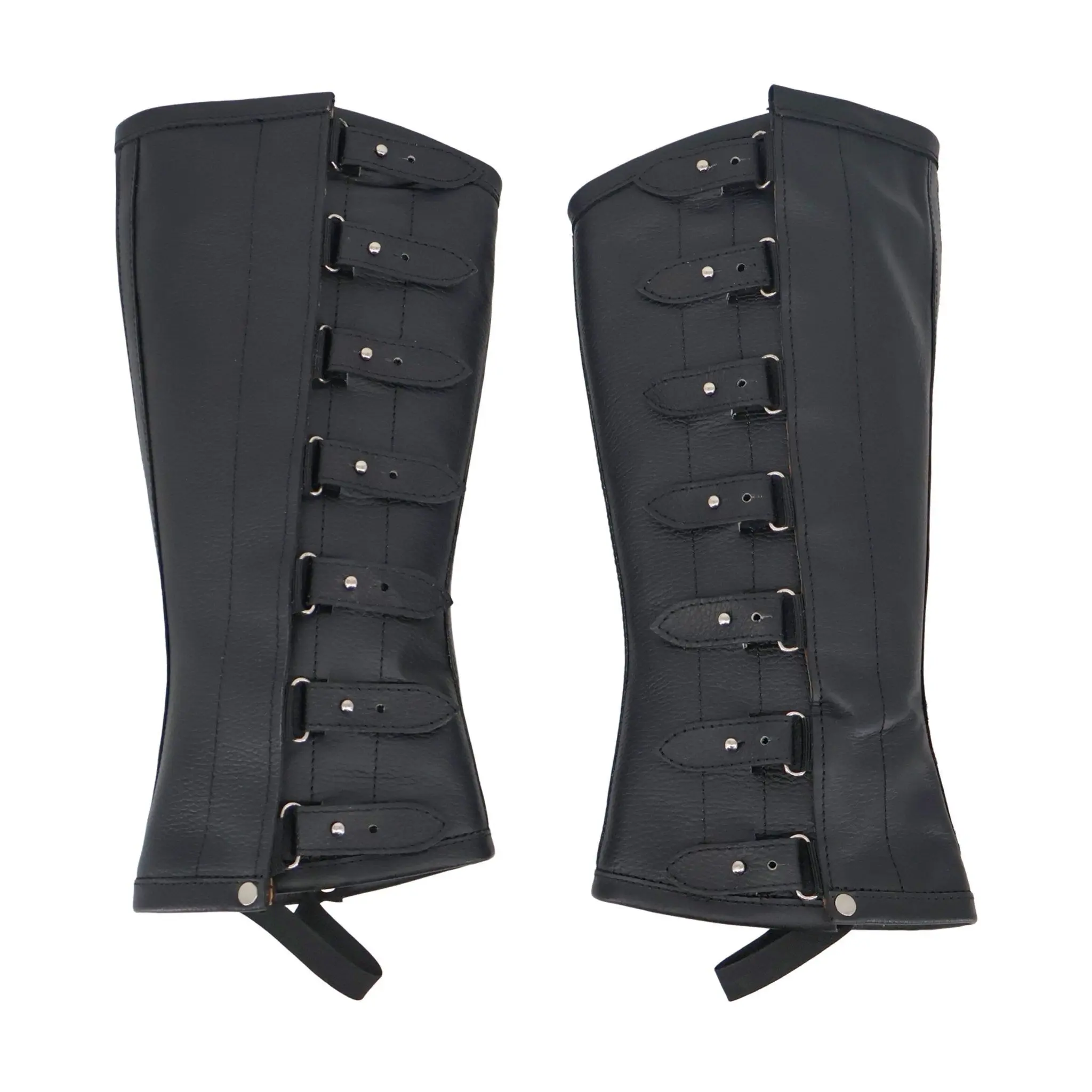 Charro Black Polainas Espanolas Para Montar Leather Half Chaps Charro Black Polainas Espanolas Para Montar Leather Half Chaps